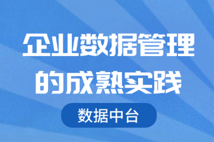 数据中台系统：企业数据管理的成熟实践 